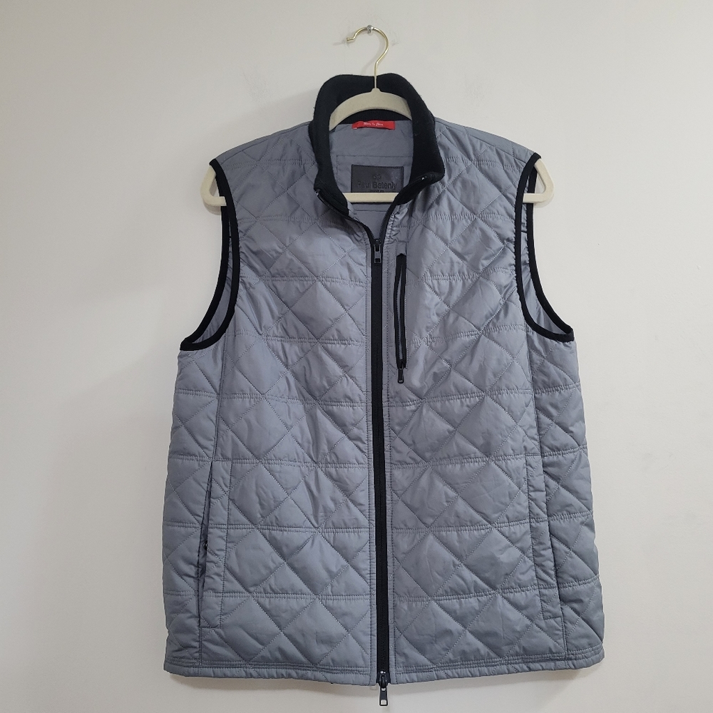 Paul Betenly Vance grey quilted puffer vest S
